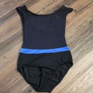 navy and black leotard
